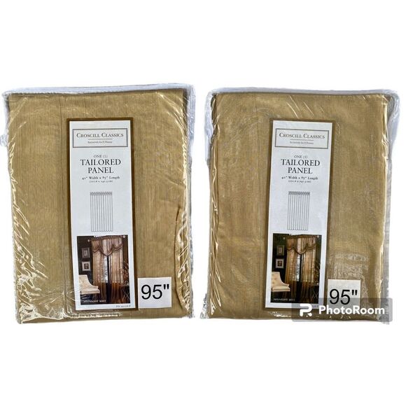 NWT 2 Croscill Classics 40”X95” Honey Midnight Mist Tailored Panels - Picture 1 of 10